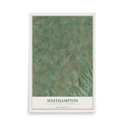 Map of Southampton, Franklin County, Pennsylvania, 12 x 18 inch unframed archival matte print