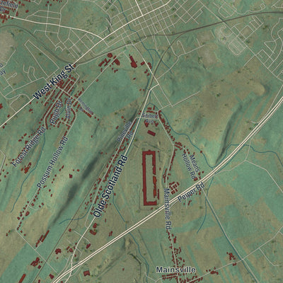 Close-up of the map of Southampton, Franklin County, Pennsylvania print showing street and building detail