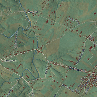Second close-up of the map of Southampton, Franklin County, Pennsylvania print showing more streets and buildings