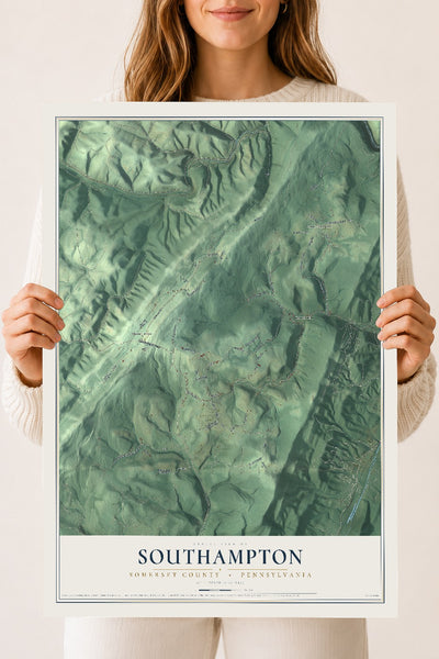 Map of Southampton, Somerset County, Pennsylvania, 18 x 24 inch unframed archival matte print