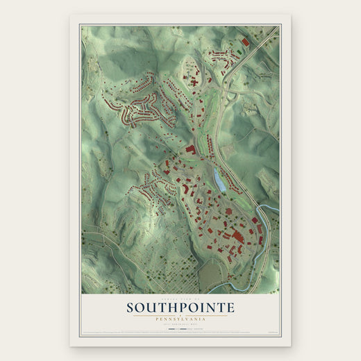 Southpointe, Pennsylvania map print, the full design