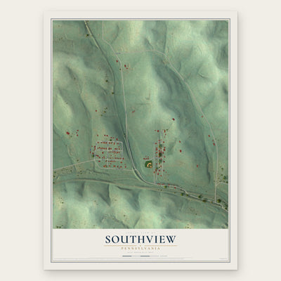 Southview, Pennsylvania map print, the full design