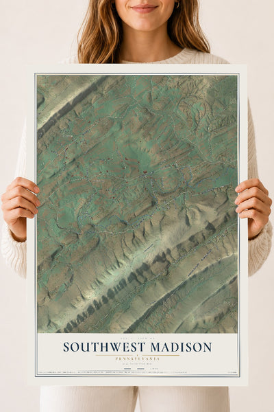 Map of Southwest Madison, Pennsylvania, 18 x 24 inch unframed archival matte print