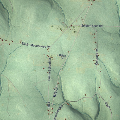 Close-up of the map of Southwest, Pennsylvania print showing street and building detail