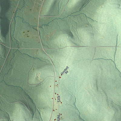 Second close-up of the map of Southwest, Pennsylvania print showing more streets and buildings