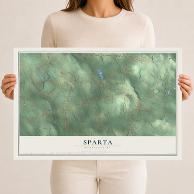 Map of Sparta, Pennsylvania, 12 x 18 inch unframed archival matte print