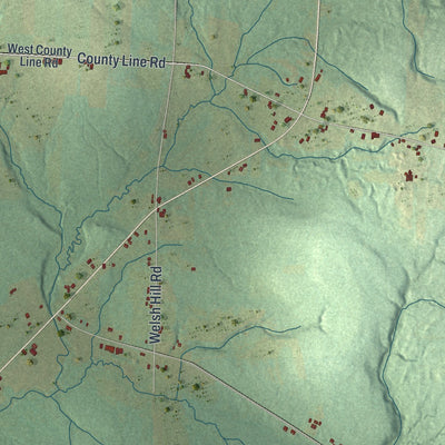 Second close-up of the map of Sparta, Pennsylvania print showing more streets and buildings