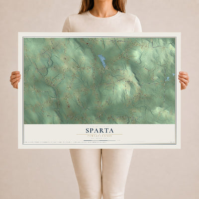 Map of Sparta, Pennsylvania, 24 x 36 inch unframed archival matte print
