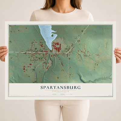 Map of Spartansburg, Pennsylvania, 18 x 24 inch unframed archival matte print