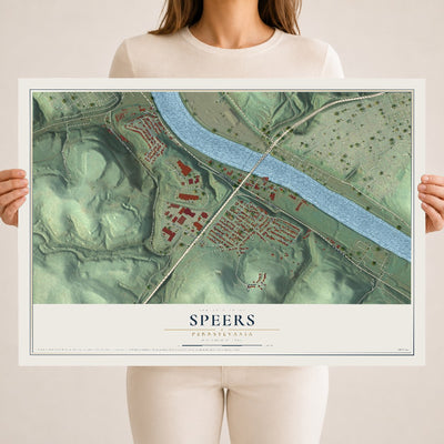 Map of Speers, Pennsylvania, 18 x 24 inch unframed archival matte print
