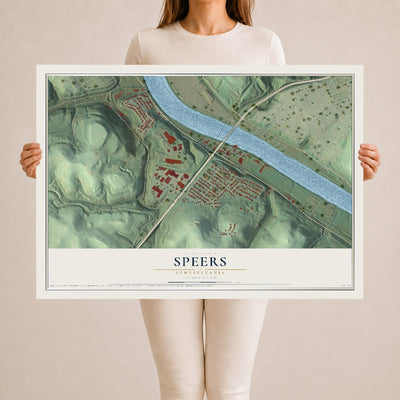 Map of Speers, Pennsylvania, 24 x 36 inch unframed archival matte print