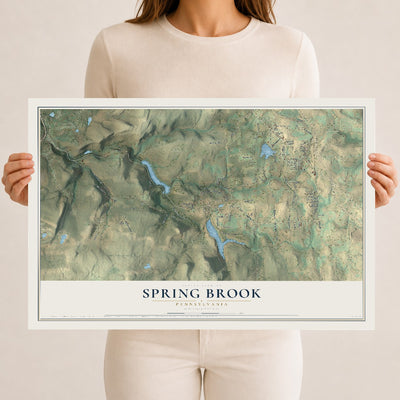 Map of Spring Brook, Pennsylvania, 12 x 18 inch unframed archival matte print