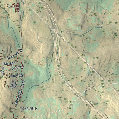 Second close-up of the map of Spring Brook, Pennsylvania print showing more streets and buildings