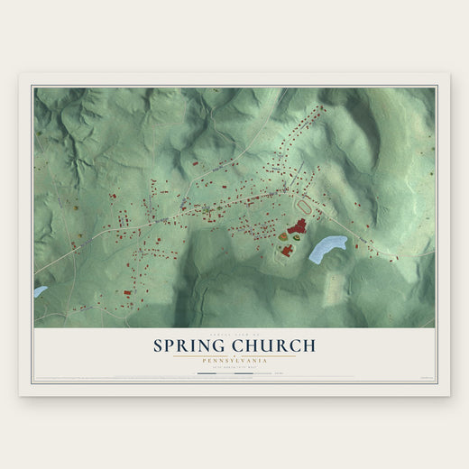 Spring Church, Pennsylvania map print, the full design