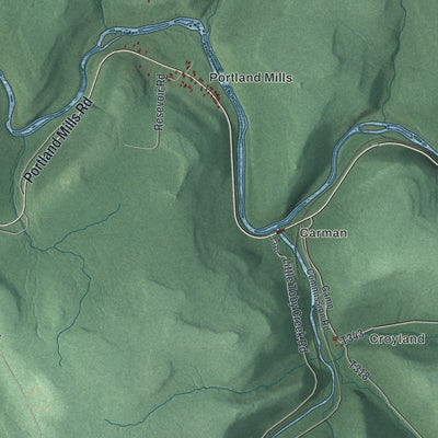 Close-up of the map of Spring Creek, Elk County, Pennsylvania print showing street and building detail