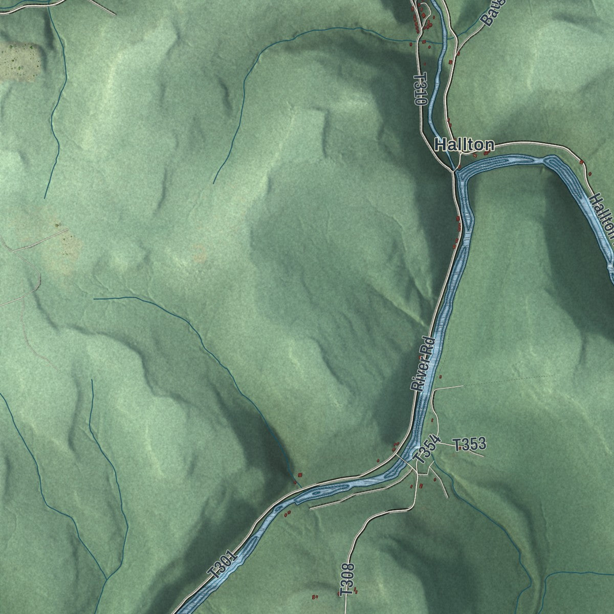 Second close-up of the map of Spring Creek, Elk County, Pennsylvania print showing more streets and buildings