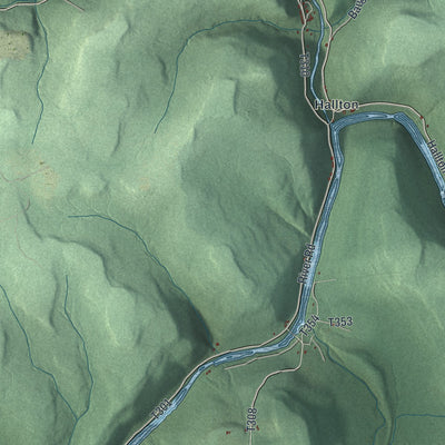 Second close-up of the map of Spring Creek, Elk County, Pennsylvania print showing more streets and buildings