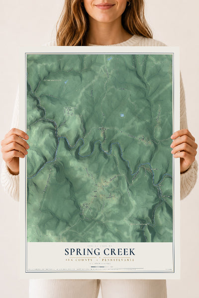 Map of Spring Creek, Elk County, Pennsylvania, 18 x 24 inch unframed archival matte print