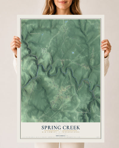 Map of Spring Creek, Elk County, Pennsylvania, 24 x 36 inch unframed archival matte print
