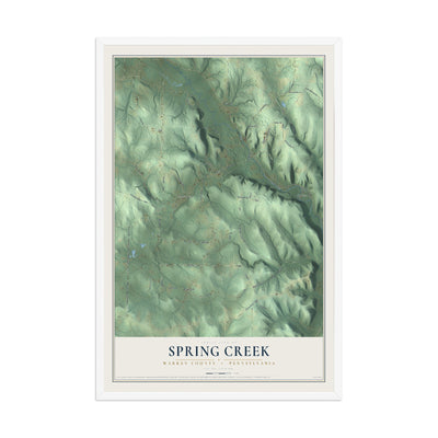Map of Spring Creek, Warren County, Pennsylvania, 12 x 18 inch print in a white wood frame