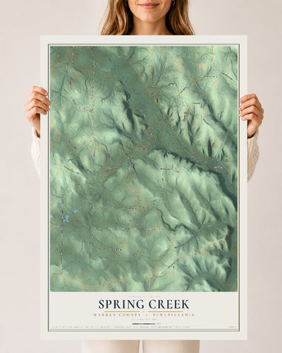 Map of Spring Creek, Warren County, Pennsylvania, 24 x 36 inch unframed archival matte print