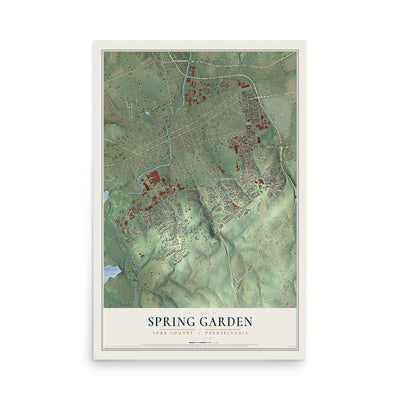 Map of Spring Garden, York County, Pennsylvania, 12 x 18 inch unframed archival matte print
