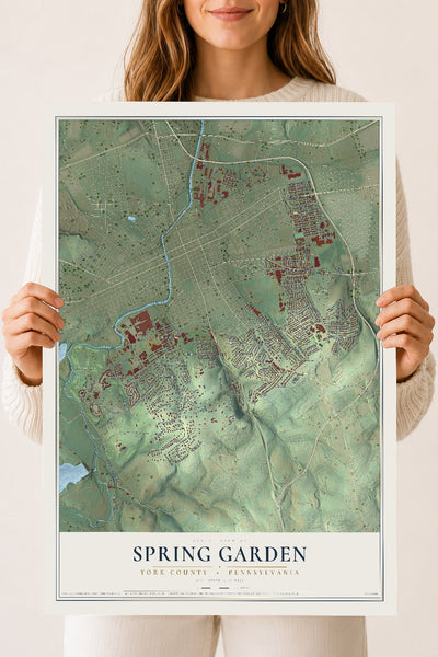 Map of Spring Garden, York County, Pennsylvania, 18 x 24 inch unframed archival matte print
