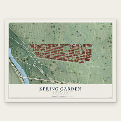 Spring Garden, Philadelphia, Pennsylvania map print, the full design