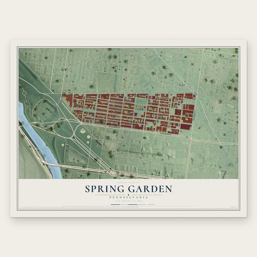 Spring Garden, Philadelphia, Pennsylvania map print, the full design