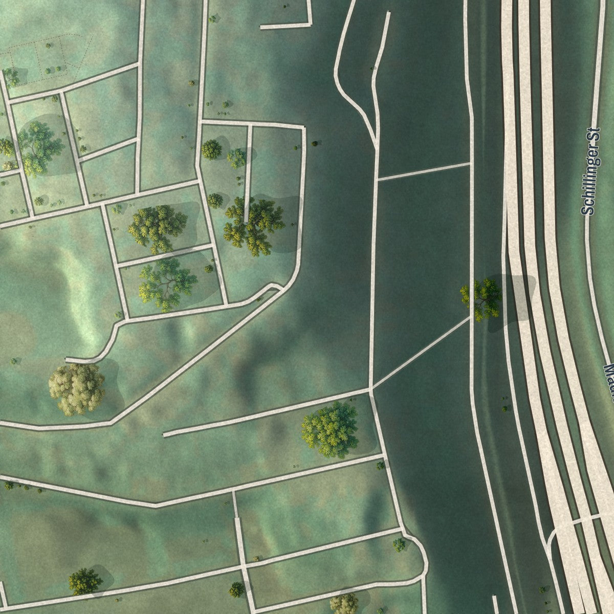 Second close-up of the map of Spring Hill-City View, Pennsylvania print showing more streets and buildings