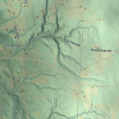 Second close-up of the map of Spring, Crawford County, Pennsylvania print showing more streets and buildings
