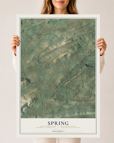 Map of Spring, Perry County, Pennsylvania, 24 x 36 inch unframed archival matte print