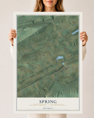 Map of Spring, Snyder County, Pennsylvania, 24 x 36 inch unframed archival matte print