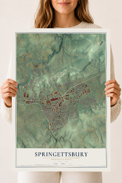 Map of Springettsbury, Pennsylvania, 18 x 24 inch unframed archival matte print