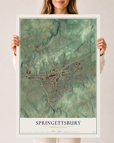 Map of Springettsbury, Pennsylvania, 24 x 36 inch unframed archival matte print