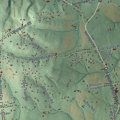 Close-up of the map of Springfield, Bucks County, Pennsylvania print showing street and building detail