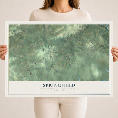 Map of Springfield, Bucks County, Pennsylvania, 18 x 24 inch unframed archival matte print