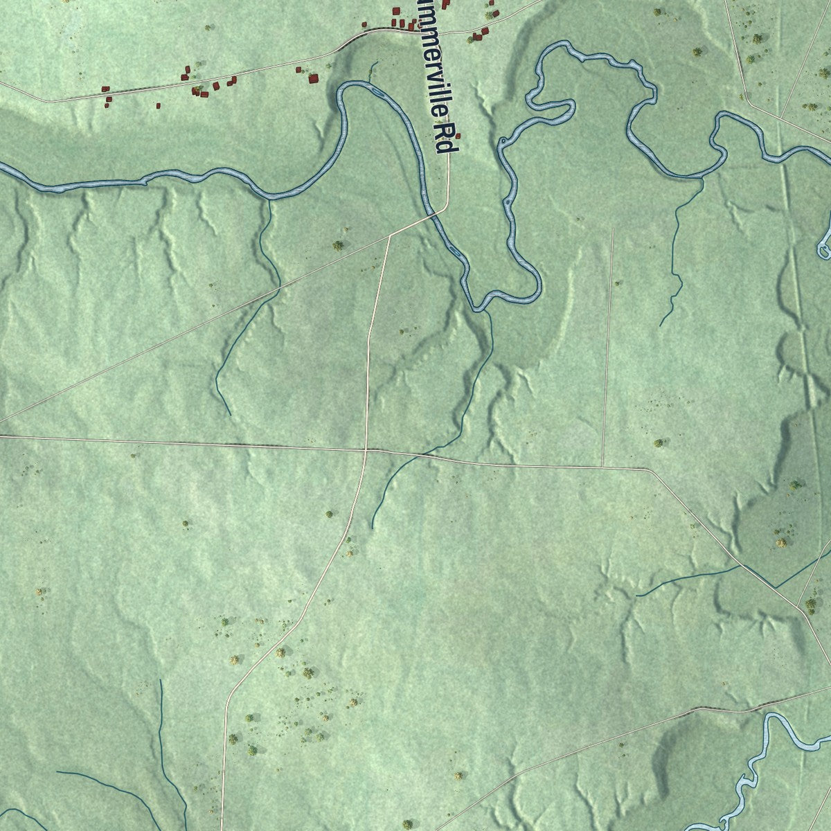 Second close-up of the map of Springfield, Erie County, Pennsylvania print showing more streets and buildings