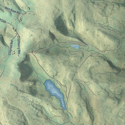Second close-up of the map of Springfield, Fayette County, Pennsylvania print showing more streets and buildings