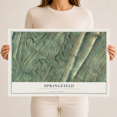 Map of Springfield, Huntingdon County, Pennsylvania, 12 x 18 inch unframed archival matte print