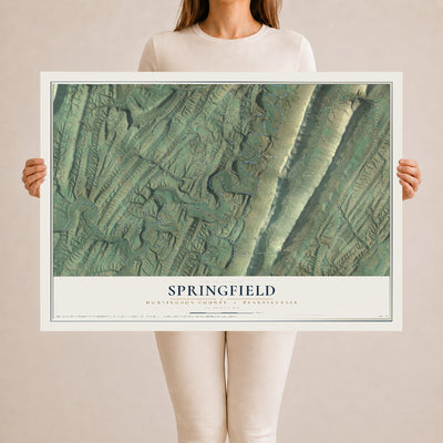 Map of Springfield, Huntingdon County, Pennsylvania, 24 x 36 inch unframed archival matte print