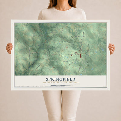 Map of Springfield, Mercer County, Pennsylvania, 24 x 36 inch unframed archival matte print