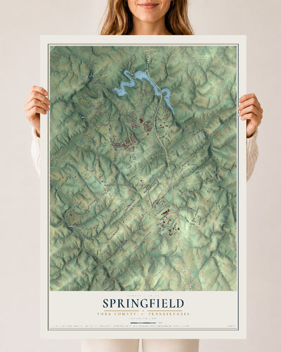 Map of Springfield, York County, Pennsylvania, 24 x 36 inch unframed archival matte print