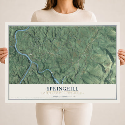 Map of Springhill, Fayette County, Pennsylvania, 18 x 24 inch unframed archival matte print