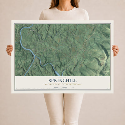 Map of Springhill, Fayette County, Pennsylvania, 24 x 36 inch unframed archival matte print