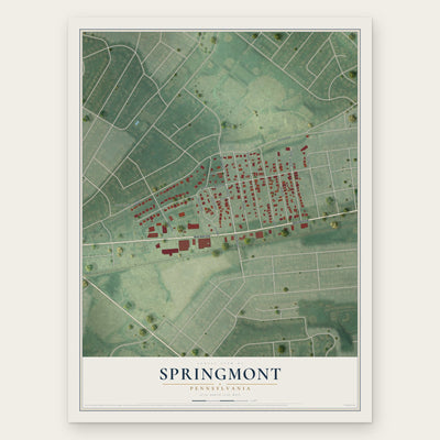 Springmont, Pennsylvania map print, the full design