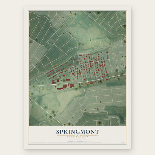 Springmont, Pennsylvania map print, the full design