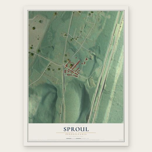 Sproul, Pennsylvania map print, the full design