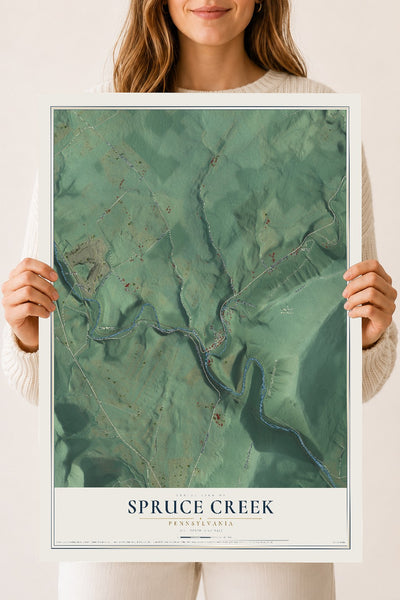 Map of Spruce Creek, Pennsylvania, 18 x 24 inch unframed archival matte print
