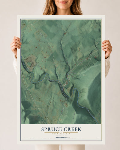 Map of Spruce Creek, Pennsylvania, 24 x 36 inch unframed archival matte print